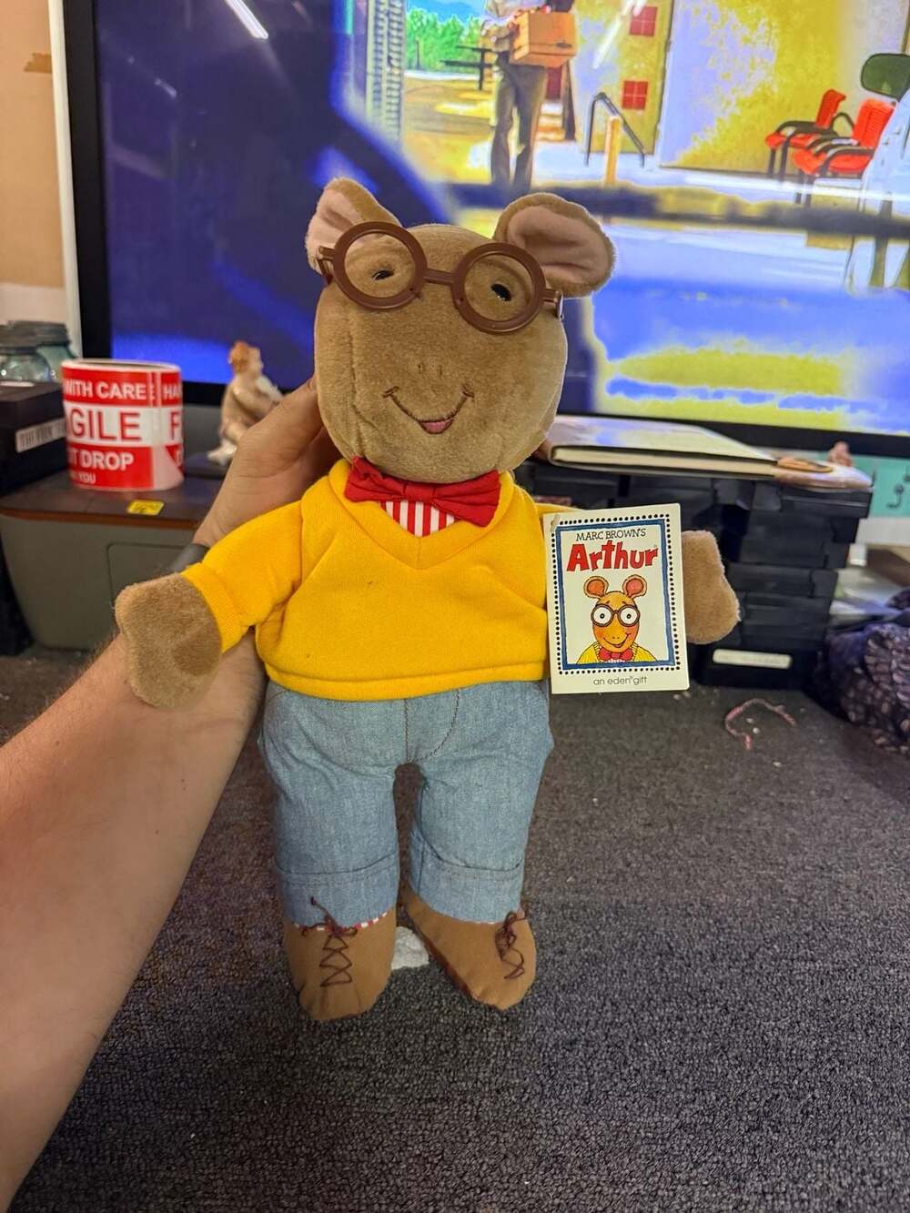Vintage 1996 Eden Marc Brown's Arthur Aardvark Plush Doll with Original Tags
